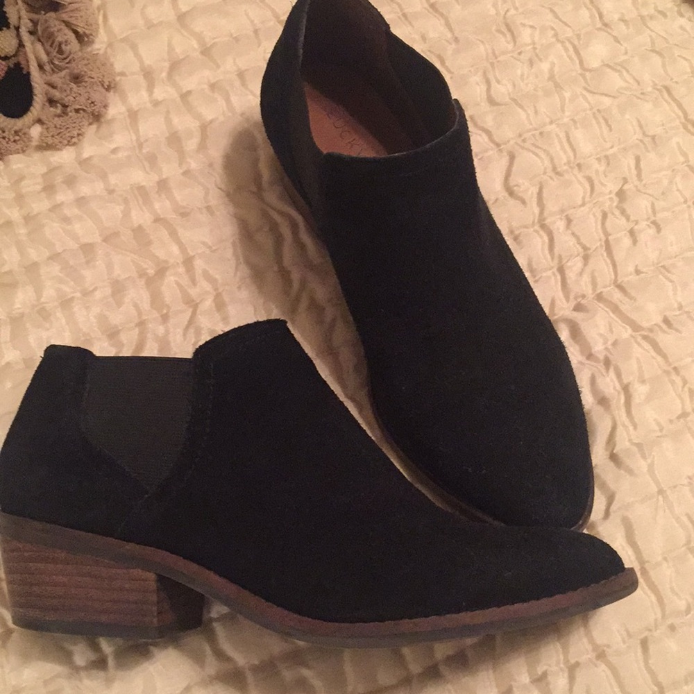 Black Suede Lucky Brand Booties